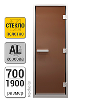 Дверь для хамама стеклянная DoorWood, бронза матовая, 700x1900