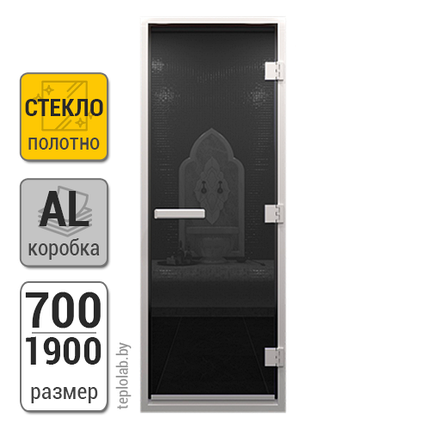 Дверь для хамама стеклянная DoorWood, черный, 700x1900, фото 2