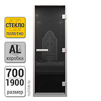Дверь для хамама стеклянная DoorWood, черный, 700x1900