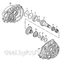 VW T5 2.5 TDi 6-МКПП 2003-2009 гг. Рычаг выбора передач