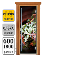 Дверь для бани стеклянная DoorWood Престиж, с фотопечатью, 600x1800