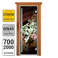 Дверь для бани стеклянная DoorWood Престиж, с фотопечатью, 700x2000