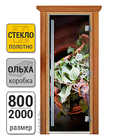 Дверь для бани стеклянная DoorWood Престиж, с фотопечатью, 800x2000