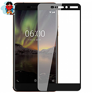 Защитное стекло для Nokia 6.1 2018 5D (полная проклейка) цвет: черный