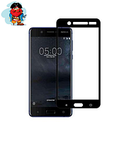 Защитное стекло для Nokia 5 5D (полная проклейка) цвет: черный