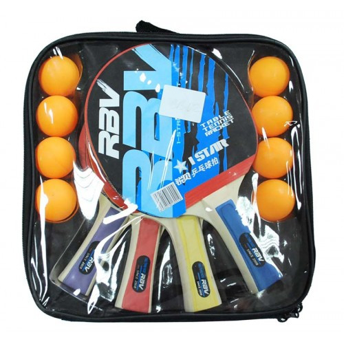 Набор для настольного тенниса 4 ракетки + 8 шариков ,4323 - фото 1 - id-p55974923