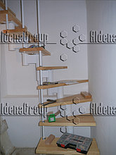 Модульная лестница (белый каркас, сосна не крашеная) 19