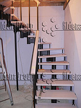Модульная лестница (белый каркас, сосна крашеная - белая тонировка) 14