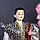 Кукла коллекционная "Самурай в сером кимоно с мечом" 30х12,5х12,5 см, фото 6