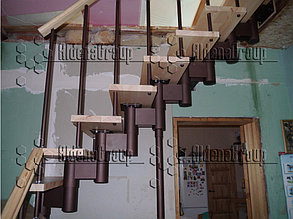 Модульная лестница (коричневый каркас, сосна не крашеная) 13