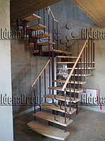 Модульная лестница (коричневый каркас, сосна не крашеная)