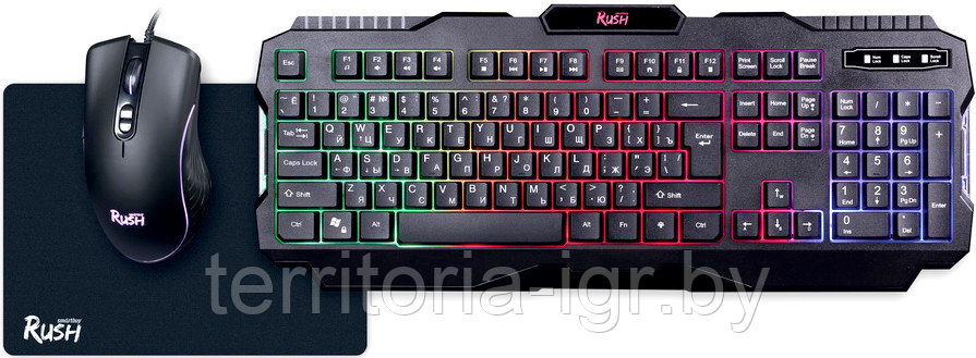 Проводной набор клавиатура + мышь + коврик SBC-307728G-K Rush Shotgun Smartbuy - фото 2 - id-p117979804