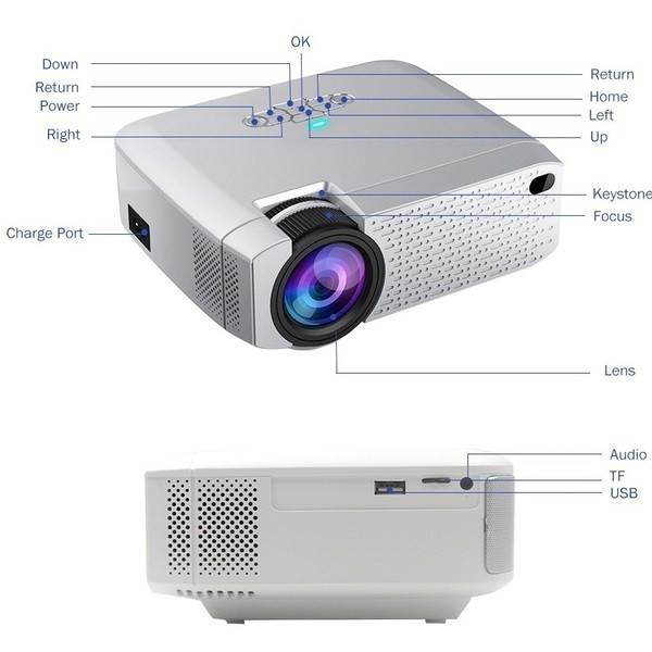 Смарт проектор D40W (2200 люмен) Wifi / USB / TF - фото 2 - id-p117989514