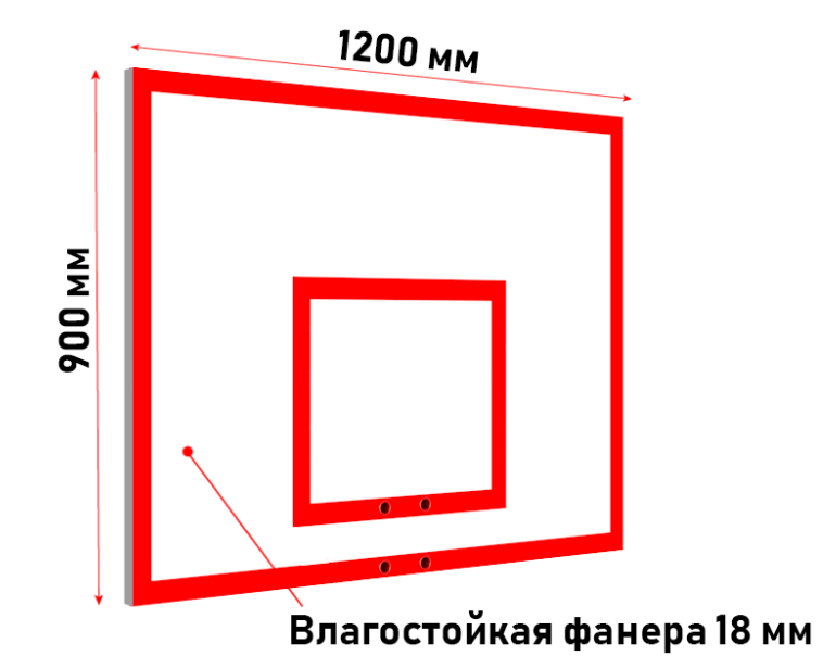 Щит баскетбольный тренировочный фанерный - фото 2 - id-p24296214