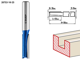 Фреза пазовая прямая, D= 10мм, рабочая длина-25мм, ЗУБР «ПРОФЕССИОНАЛ»