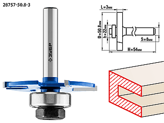 Фреза горизонтально-пазовая, D= 50,8мм, высота-3мм, ЗУБР «ПРОФЕССИОНАЛ»