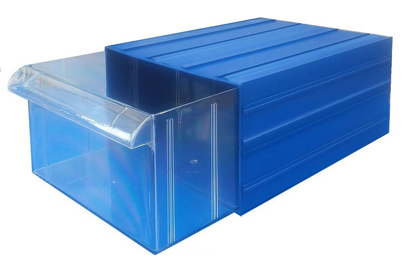 Пластиковый короб Стелла С-501-А  синий/прозрачный (212х328х126)