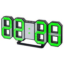 Perfeo LED часы-будильник "LUMINOUS" черный корпус / зелёная подсветка PF-663