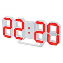 Perfeo LED часы-будильник "LUMINOUS", белый корпус / красная подсветка PF-663