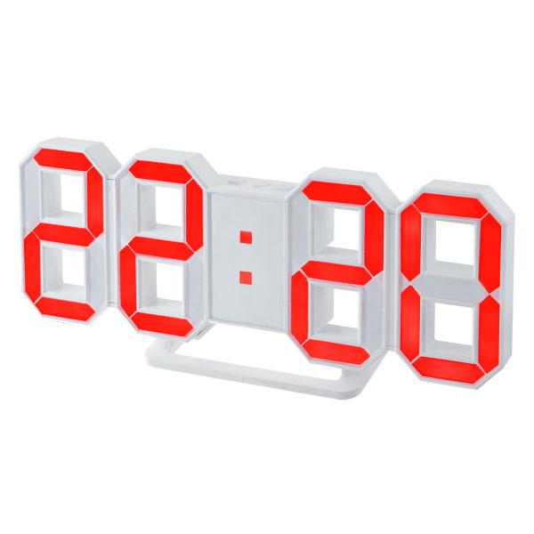 Perfeo LED часы-будильник "LUMINOUS", белый корпус / красная подсветка PF-663 - фото 1 - id-p118212032