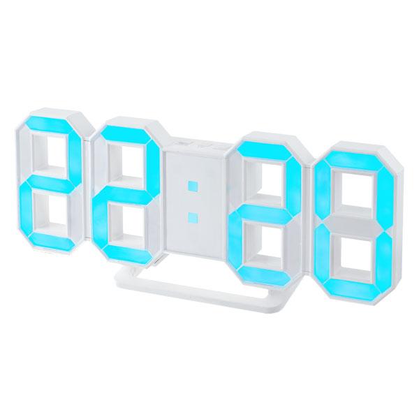 Perfeo LED часы-будильник "LUMINOUS", белый корпус / синяя подсветка PF-663 - фото 1 - id-p118212037