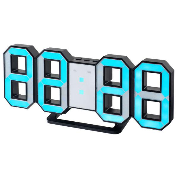 Perfeo LED часы-будильник "LUMINOUS", черный корпус / синяя подсветка PF-663 - фото 1 - id-p118213408