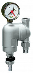 FAR 39А6 12100 Хромированный фильтр с поворотным соединением с манометром 100 мкм 1/2"