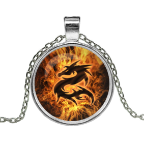 Кулон с цепочкой Огненный дракон - фото 1 - id-p118309075
