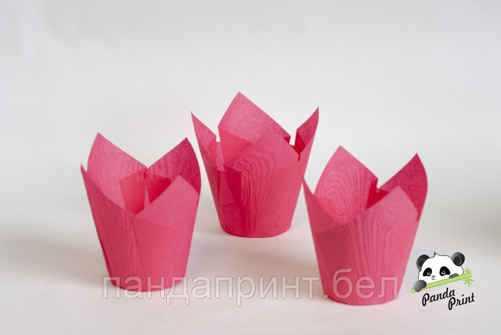 Форма бумажная "Тюльпан" 50*80 Темно-розовая, 10 шт