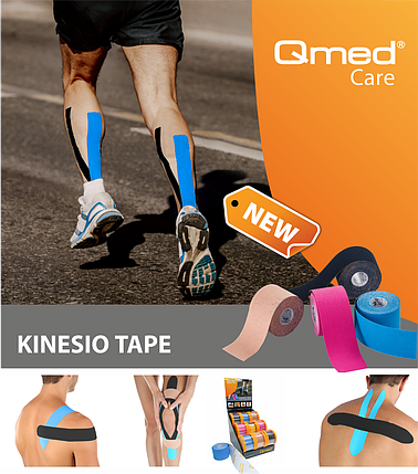 Кинезио тейп Qmed Kinesio Tape 5 см.х5 м., бежевый, фото 2