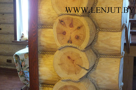 Прокладка декоративного канат в деревянном доме в г. Заславль