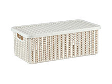 Ящик для хранения с крышкой ВЯЗАНИЕ 125x195x350мм (белый) (IDEA)