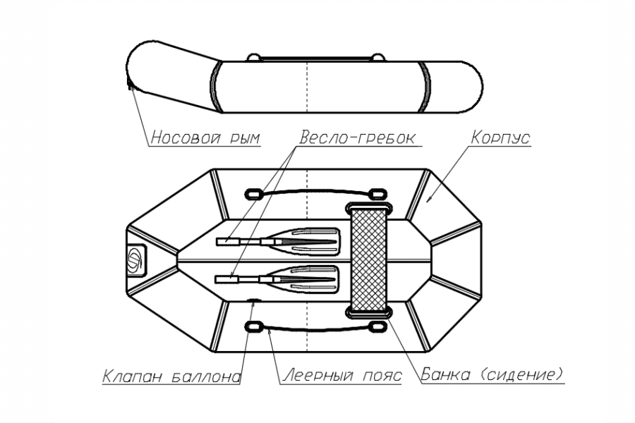 Надувная Надувная лодка Фрегат М-1 (200 см) с гребками - фото 8 - id-p118381931