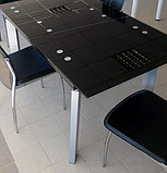 Стол  стеклянный  раздвижной AD 32. Кухонный   стол трансформер. Обеденный стол., фото 2