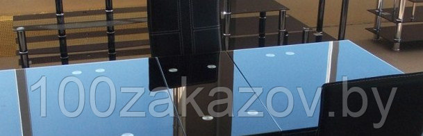 Стол кухонный стеклянный раздвижной AD 32. Кухонный стол трансформер. Обеденный стол. - фото 3 - id-p7198762