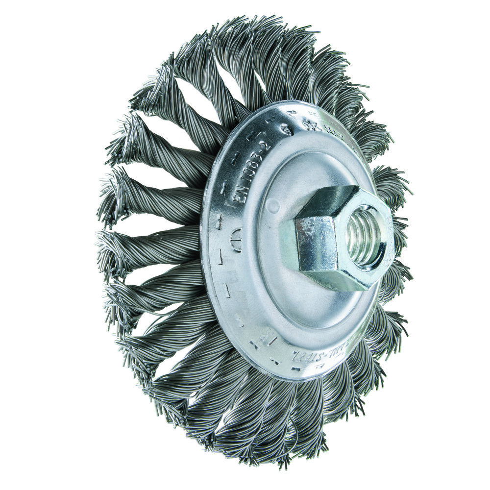 Щетка коническая плетеная (косичка) 125 мм по стали, POS KBG 12515/M14 ST 0,5 Pferd