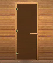Дверь для бани стеклянная Везувий, бронза матовая, 700х1700, фото 2