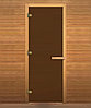 Дверь для бани стеклянная Везувий, бронза матовая, 800х1800, фото 2