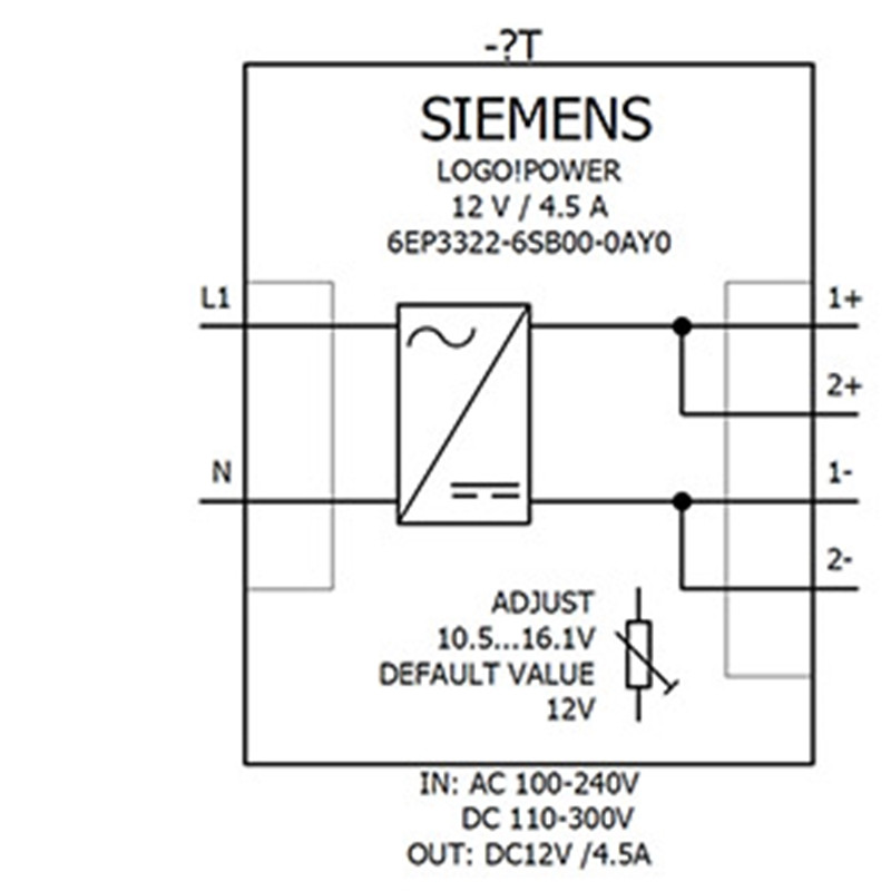 Siemens 6EP3322-6SB00-0AY0 Блок питания стабилизированный LOGO POWER, 100-240В, 12V/4.5A - фото 2 - id-p116773477