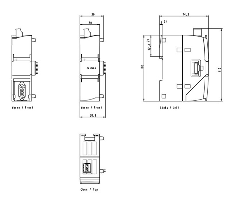 Siemens Коммуникационный процессор 6GK7243-5DX30-0XE0 CP1243-5 к SIMATIC S7-1200 PROFIBUS DP MASTER - фото 2 - id-p116773468