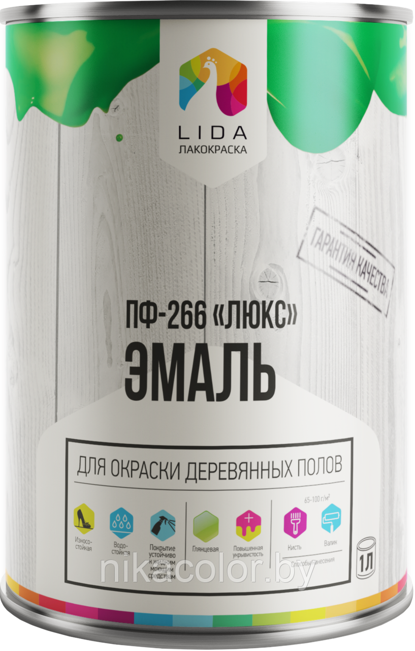 Эмаль ПФ-266 для пола дуб 12 кг