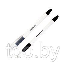 Ручка гелевая, цвет чернил - ЧЕРНЫЙ, белый пласт.корпус, цв.резиновый держатель