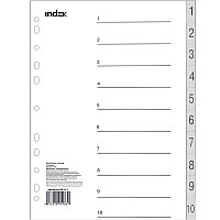 Разделитель пластиковый, цифровой 1-10, ф. А4, арт. IND112(работаем с юр лицами и ИП)