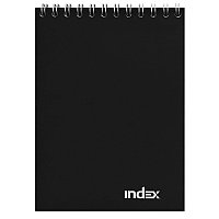 Блокнот INDEX, серия Office classic, черный, на гребне, кл., ламиниров. обл., ф. А7, 40 л., арт.