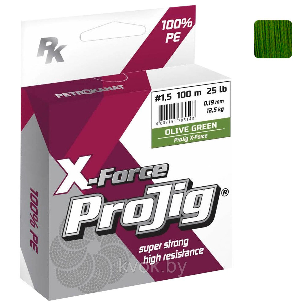 Плетеный шнур ProJig X-Force 100м (зеленый) - фото 1 - id-p118566365