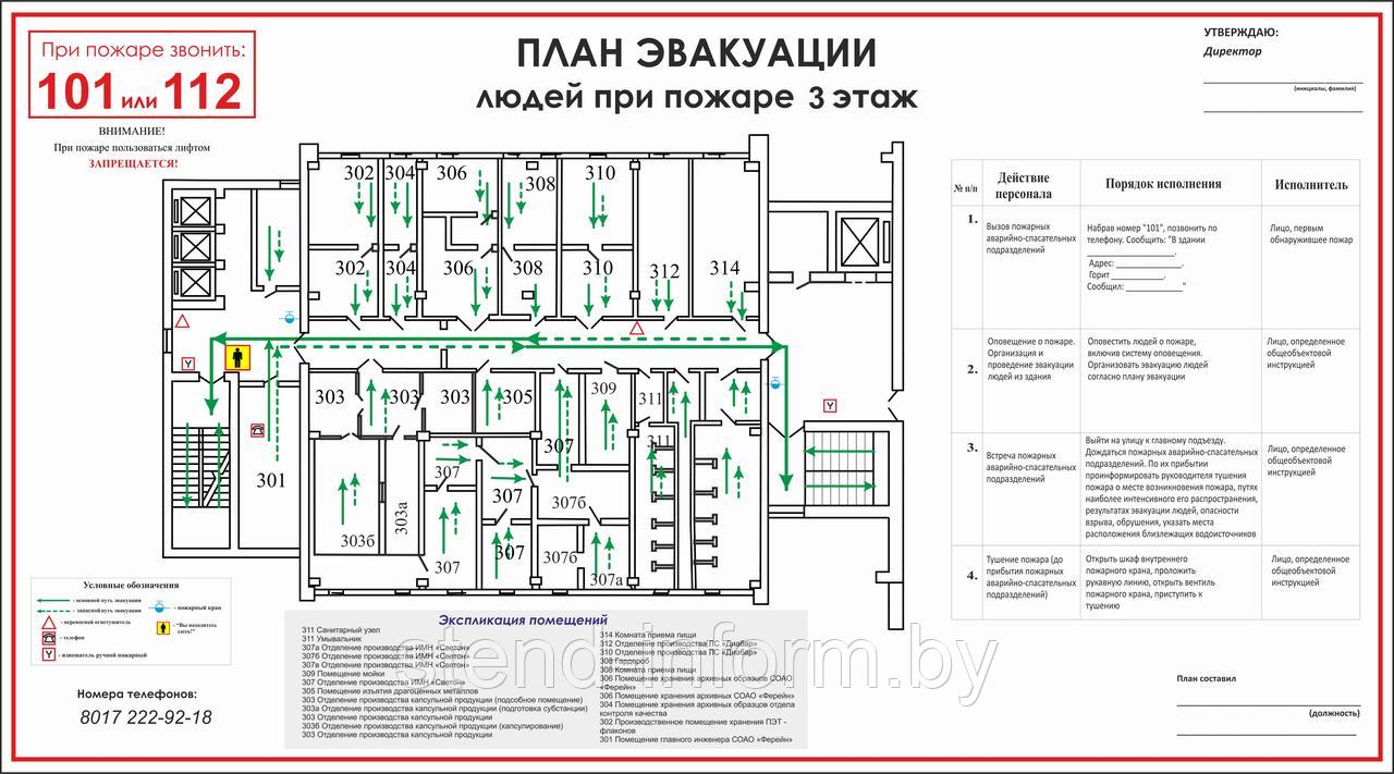 Разработка плана эвакуации, любой размер.