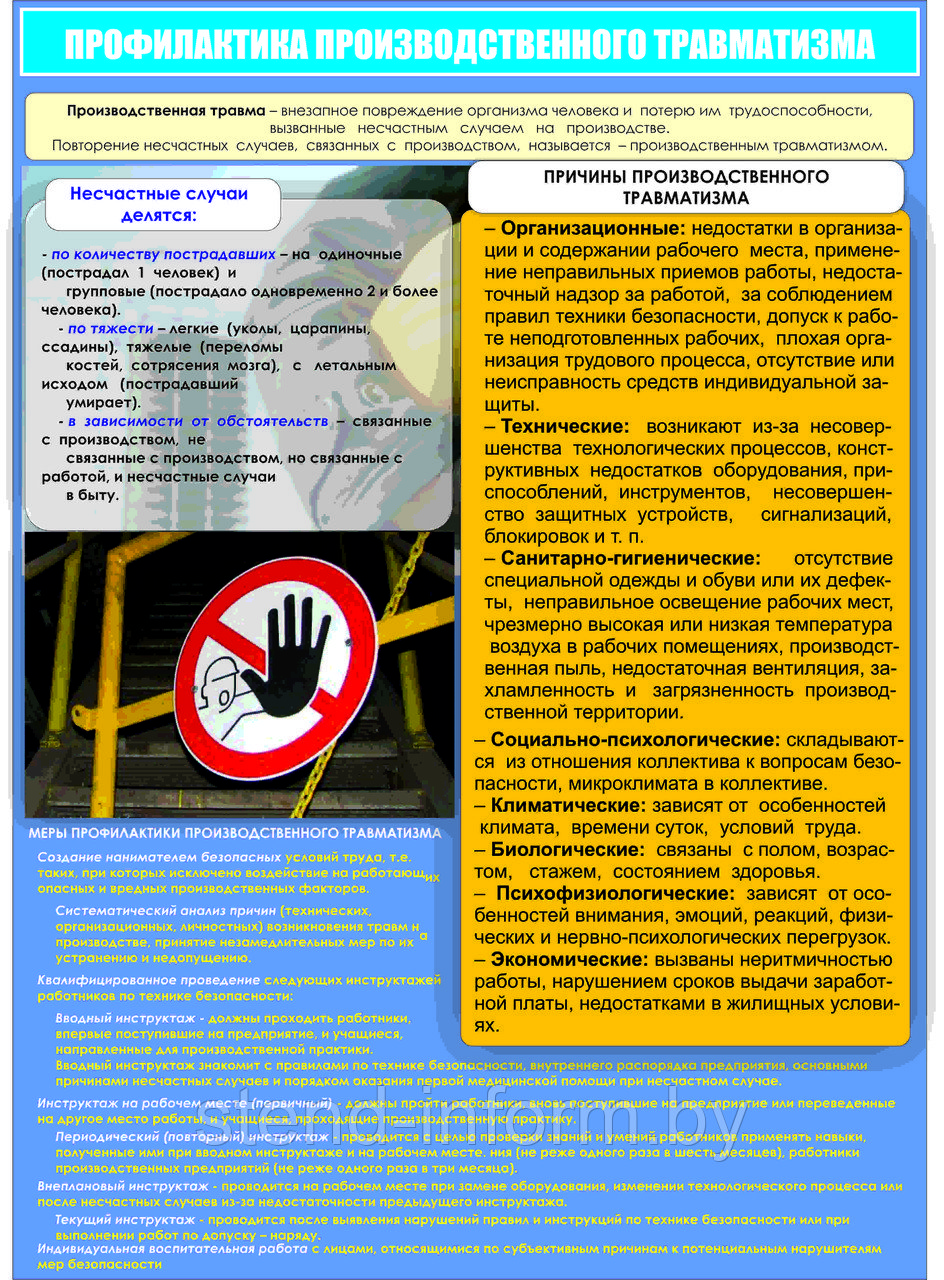 ПЛАКАТ №138 Профилактика травматизма плакат р-р 50*70 см, на пластике