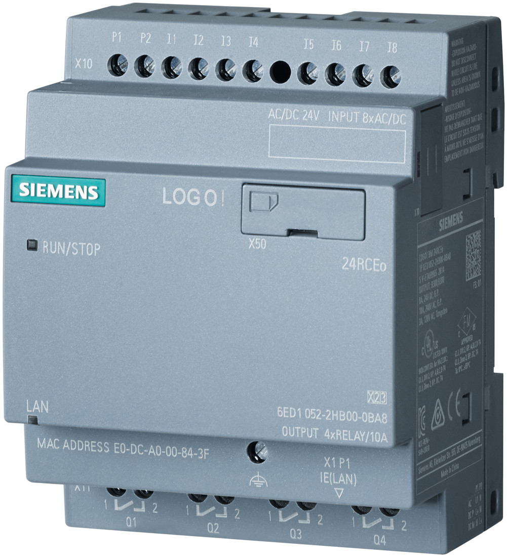 Siemens 6ED1052-2HB08-0BA0 LOGO 24RCEO AC Логический модуль без дисплея =24 В/~24 В/реле, 8 DI/4DO - фото 1 - id-p116773410