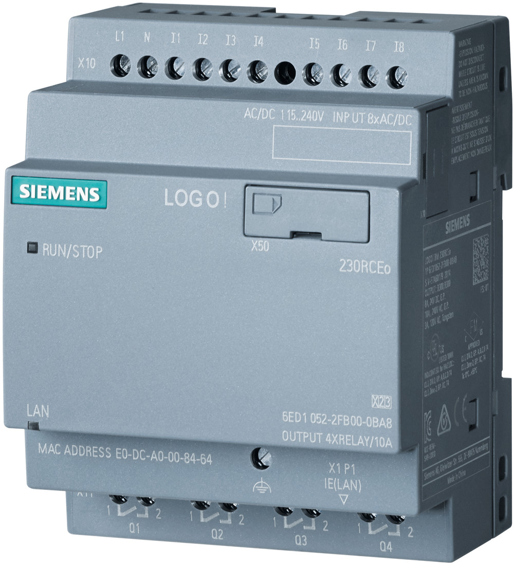 Siemens 6ED1052-2FB08-0BA0 LOGO 230RCEO Логический модуль без дисплея,115 В/230 В/ реле, 8 DI/4DO - фото 1 - id-p116773411