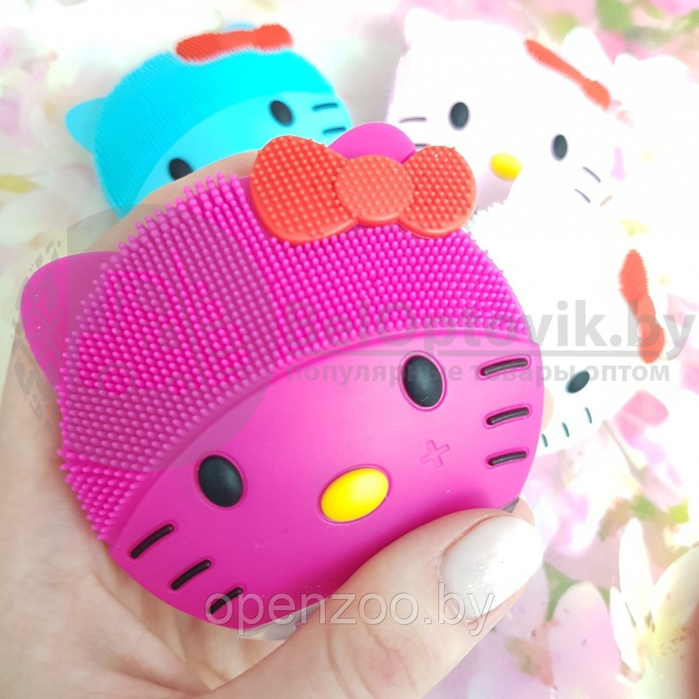 Вибрирующая силиконовая щетка для нежной очистки кожи лица Kitty Foreo Luna Нежно розовая - фото 4 - id-p118657965